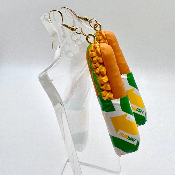 Subway Footlong Sub Sandwich Mini Brands Earrings - Chicken Sandwich - Picture 2 of 9